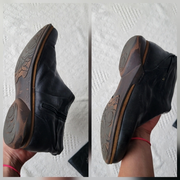 Romika Black Embroidered Floral Zip Up Leather Casual Fall Boot - Picture 12 of 13